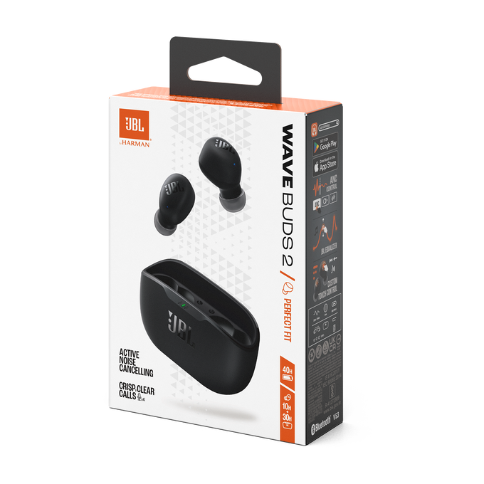 JBL Wave Buds 2 - Black - True Wireless Noise Cancelling Earbuds - Detailshot 15 image number null